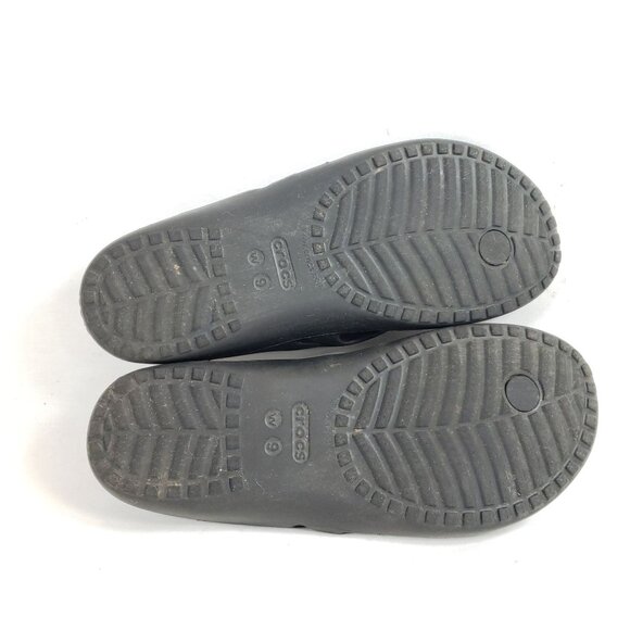 Crocs Womens Size 9 Floral Print Black Flip-Flops - Picture 8 of 8